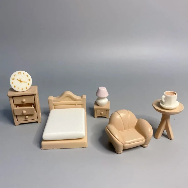 Antike Puppe Miniatur Tisch möbel weiß Puppenhaus Stuhl Sofa Hocker Modell Puppenhaus Dekor Spielzeug Dekoration Zubehör