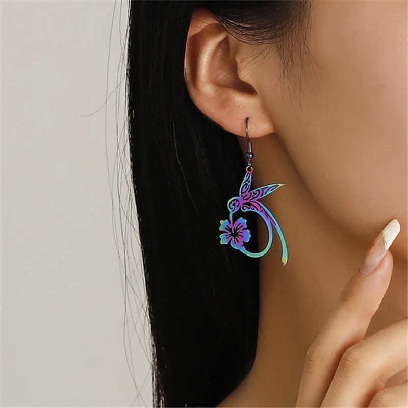 20Pcs/Lot New Retro Creative Stainless Steel Hollow Flower Charms Connectors DIY for Earrings Jewelry Findings Accessories