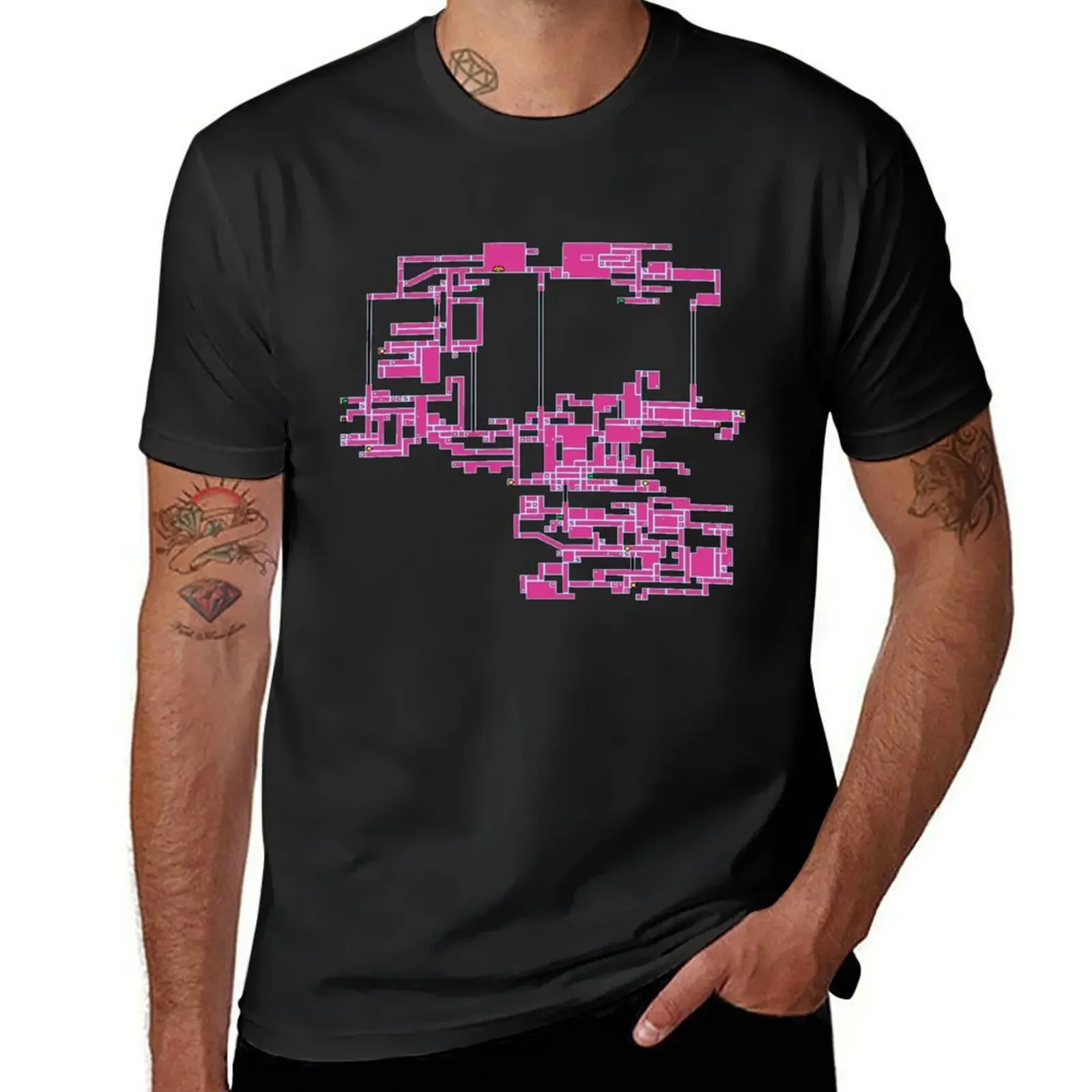 Super Metroid Map of Zebes - Original Graphics T-Shirt graphic tee shirt anime clothes graphics fruit of the loom mens t shirts