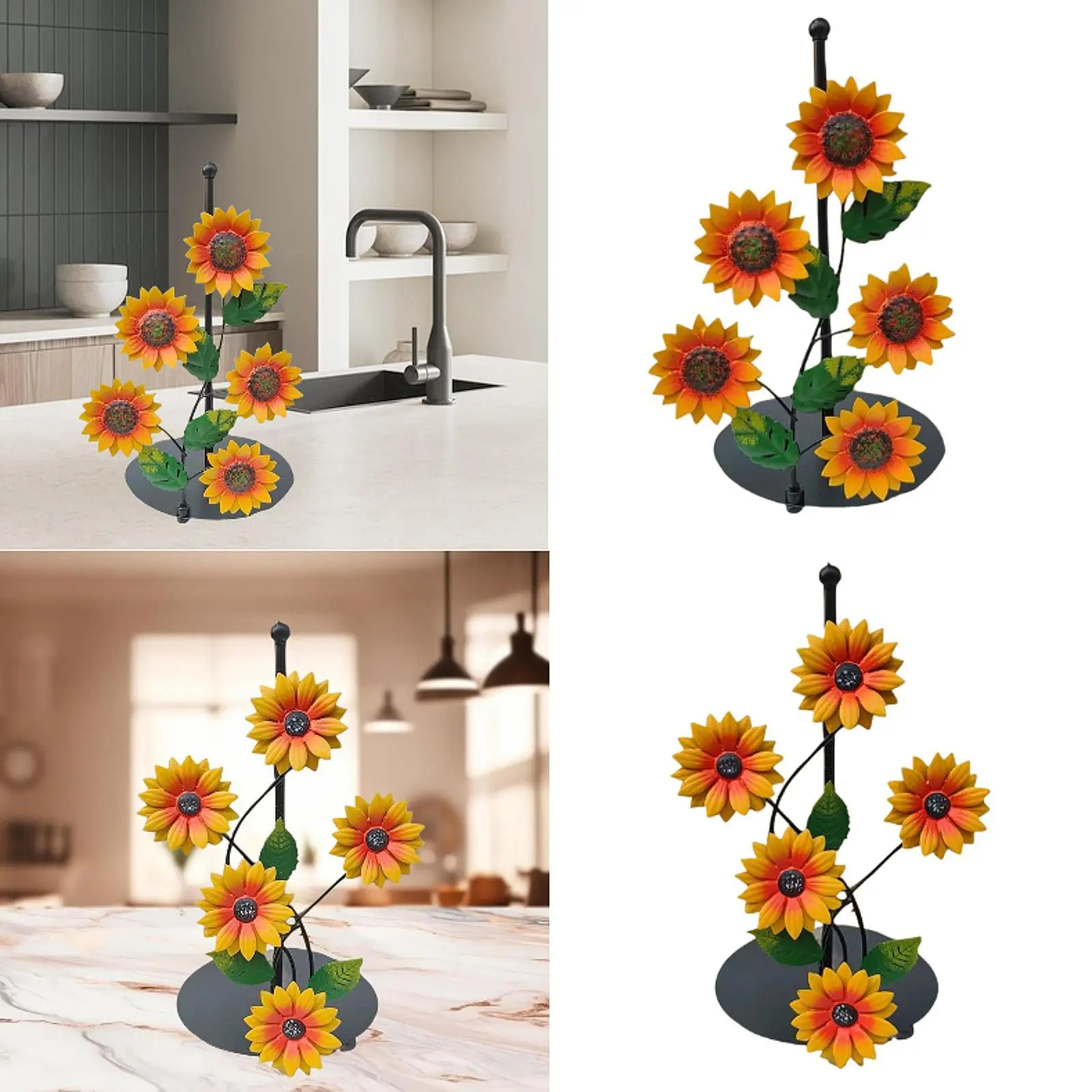 Paper Towel Holder Flower Decorative Metal Practical Fashion Roll Stand Organizer for Toilet Dining Room Apartment Birthday Bar