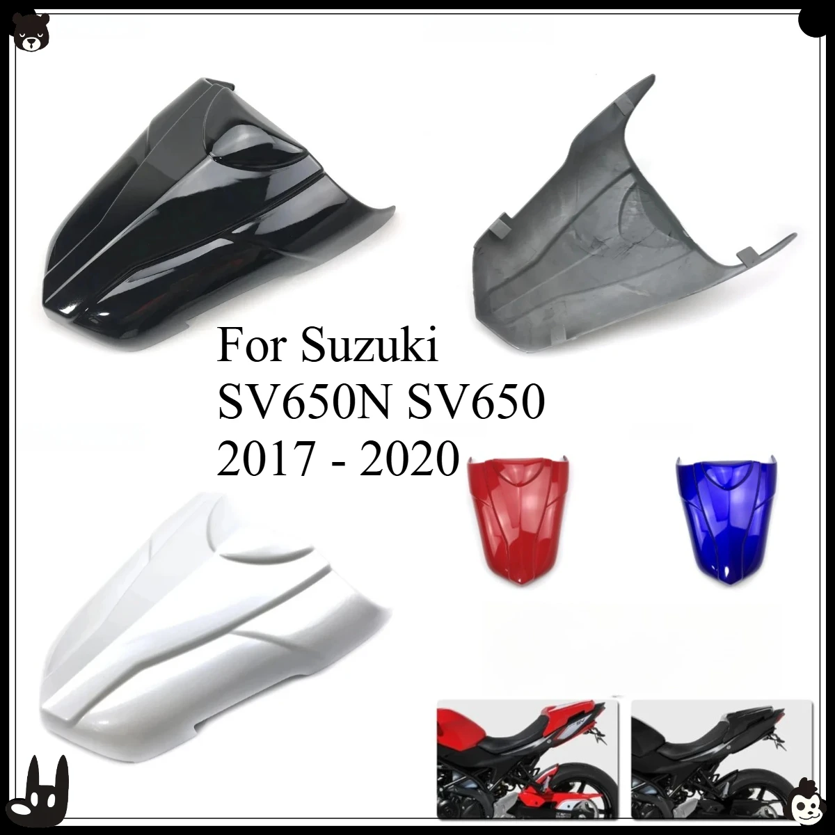 Motorcycle SV650 2019 Rear Seat Tail Cover Accessories For Suzuki SV650N SV650 2017 - 2020 Rear Seat Cover Solo Seat Cowl Rear