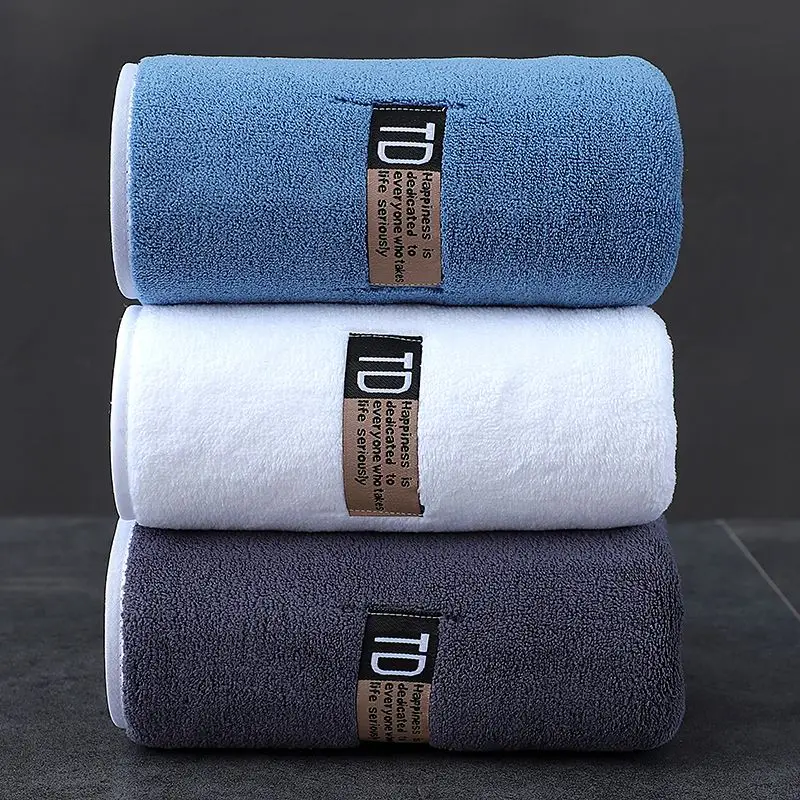 

Thickened 100% cotton bath towel increases water absorption adult bath towel solid color Golden silk soft affinity face towel