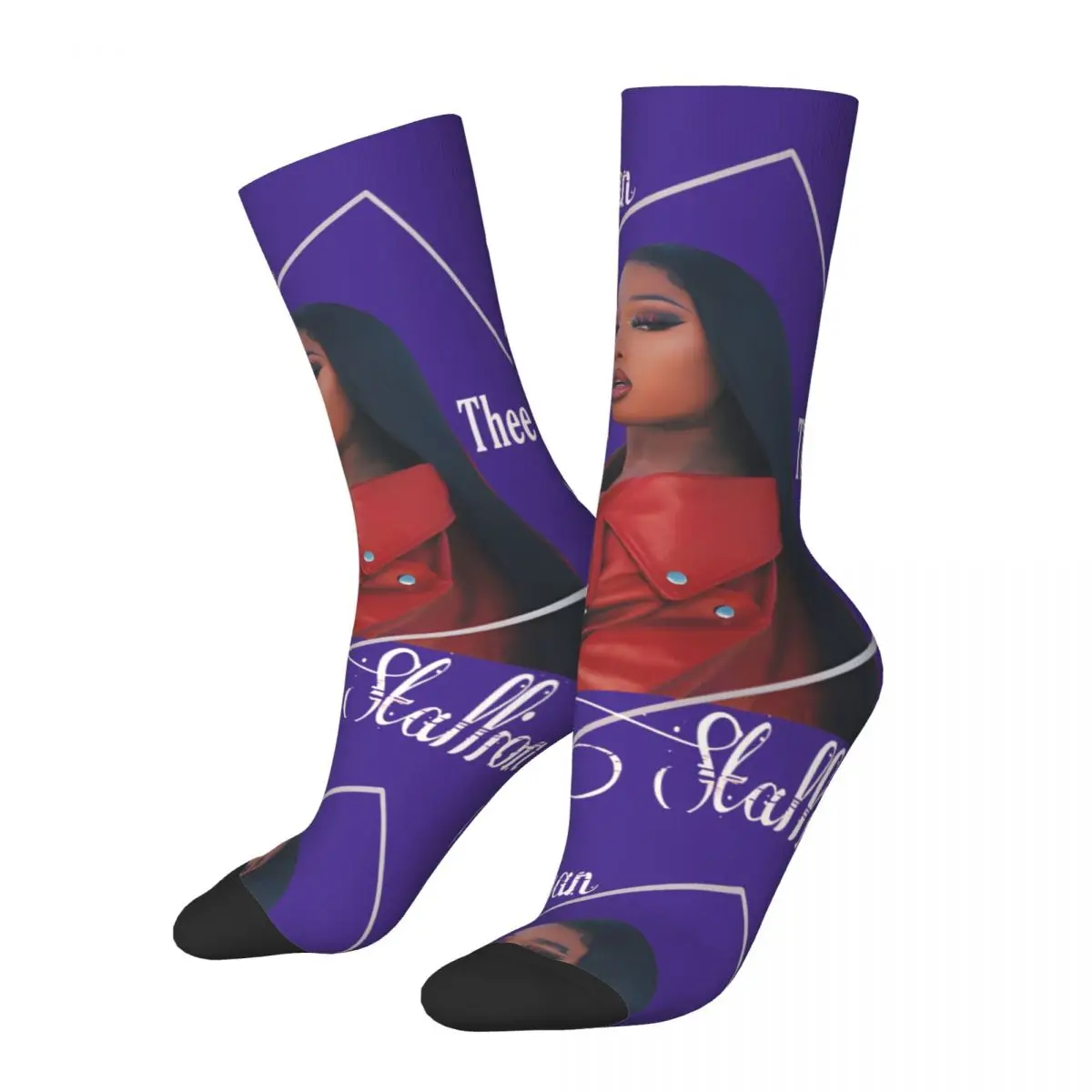 Crazy compression Stalli Sock for Men Vintage Megan Thee Stallion Seamless Pattern Crew Sock Casual