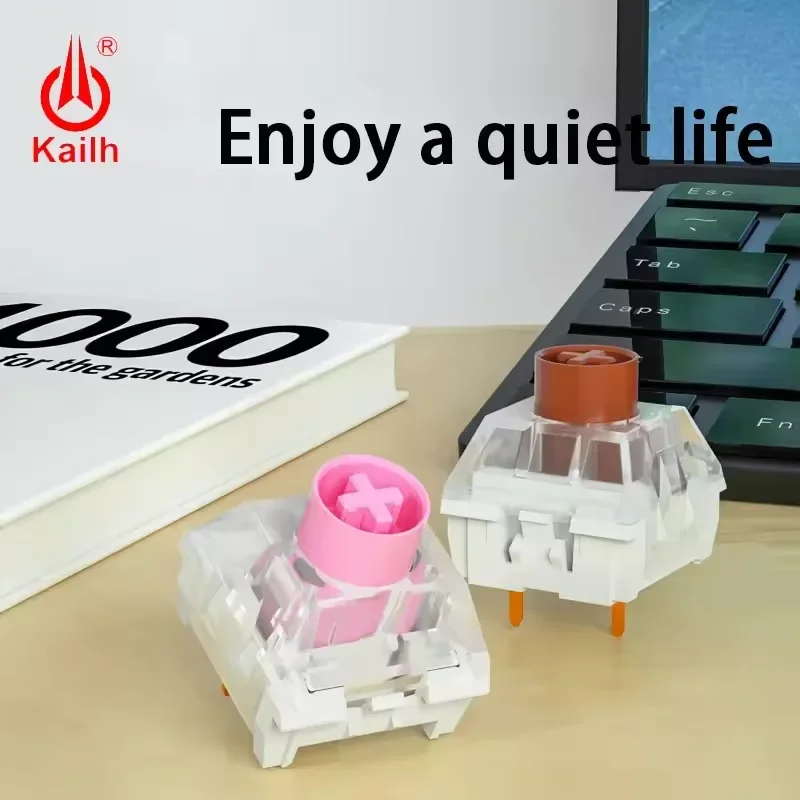 Kailh Box Silent Pink Brown Mechanical Keyboard Switch Waterproof Dustproof Tactile Linear 3Pin for Gaming And Typing