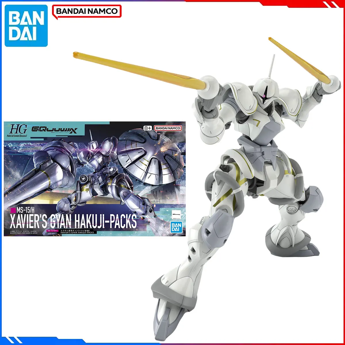 

Genuine Bandai Original Gundam Figure Model Kit HG 1/144 Anime Figures MS-15/H X Avier's Gyan Hakuji-Packs Action Model Toy Gift