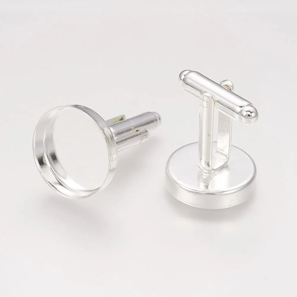5pcs Brass Cuff Button Cufflink Findings for Apparel Accessoriescolor  21x18mm
