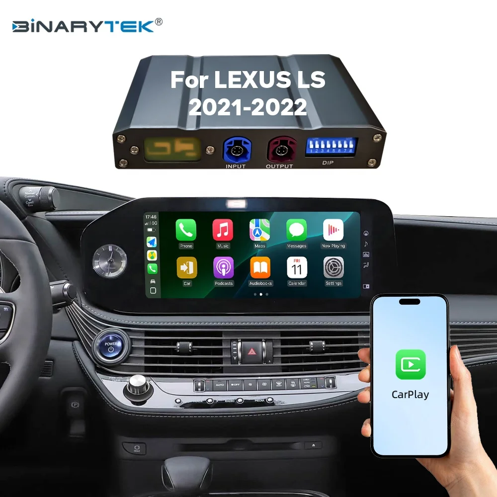 NewFor Lexus LS 2021-2022 Linux Interface Box Wireless CarPlay Android Auto CarPlay Module Decoder Car Radio Binarytek
