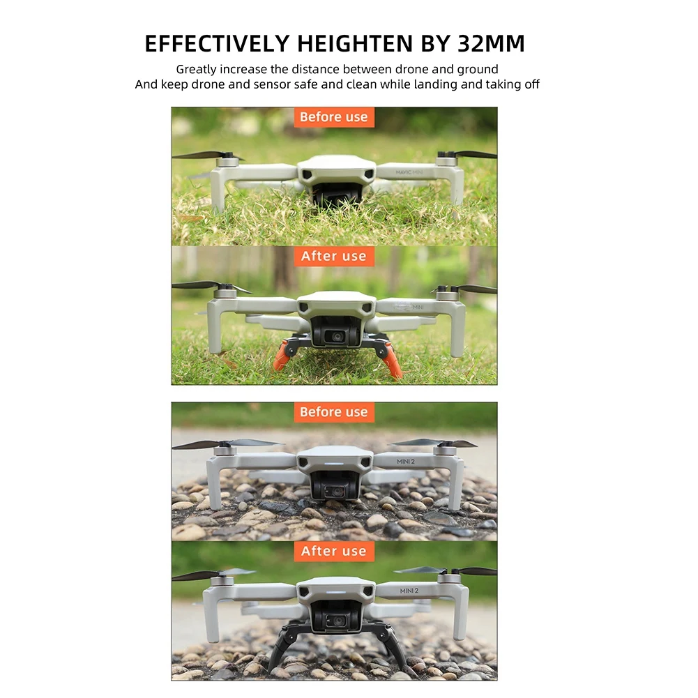 Spider Integrated Landing Gear for Mini 2/SE/ Mini Tripod Extension Protector Increased Fuselage Heigh,Yellow