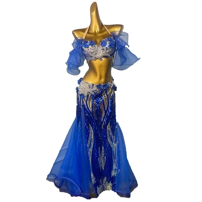 Trajes de dança do ventre personalizados vestido de desempenho feminino 2025 novo conjunto oriental dancewear prática roupas saia dançarina do ventre