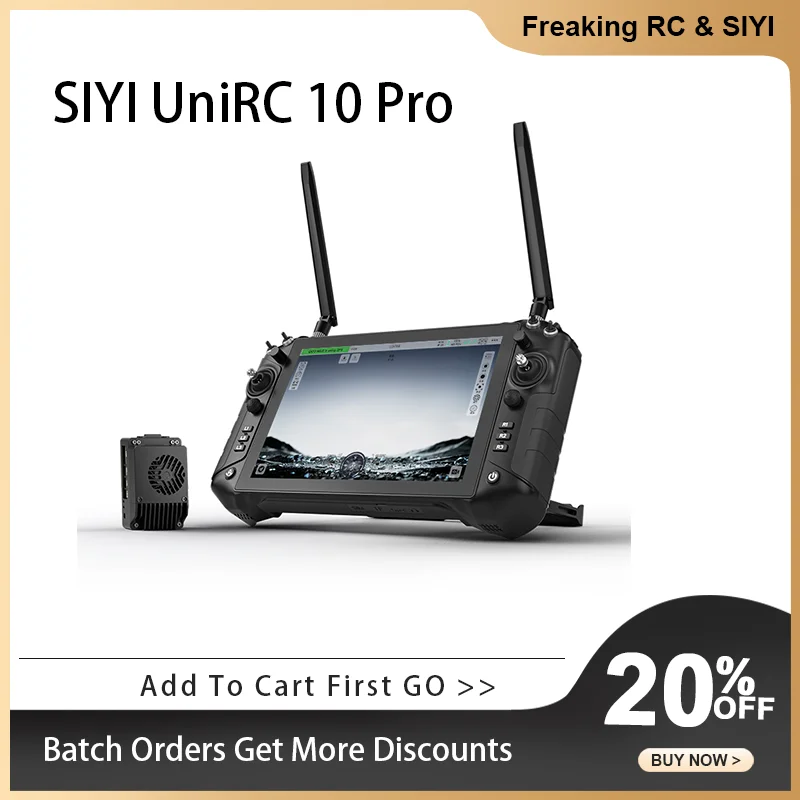 SIYI UniRC 10 Pro Triple Frequency 2.4 & 5 & X GHz Handheld Ground Station 45 KM with 10-Inch 1080P 4K Digital Image Transmissio