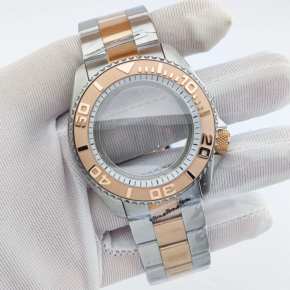 40mm Case NH35 Case Sapphire Glass Water Resistant Case Fits 28.5mm Dial Case Rose Gold Case Fits NH35 NH36 Movement Watch Case