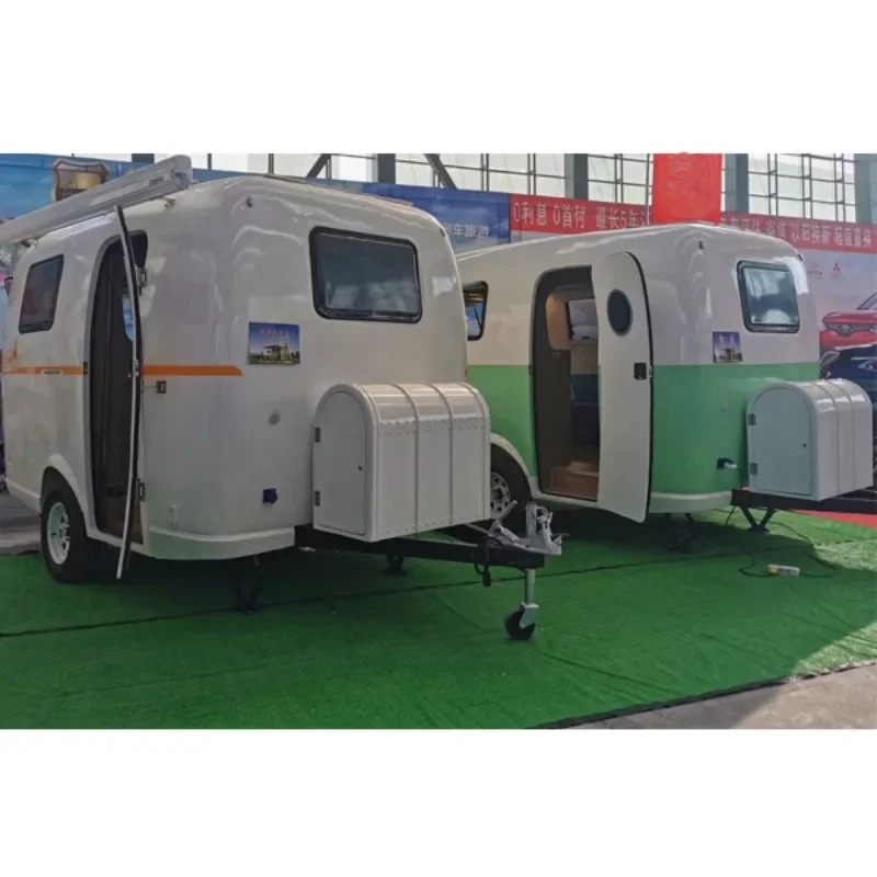 Towing Caravan factory custom off road small camper trailer mini travel caravan fiberglass caravan with kitchen trailer camping