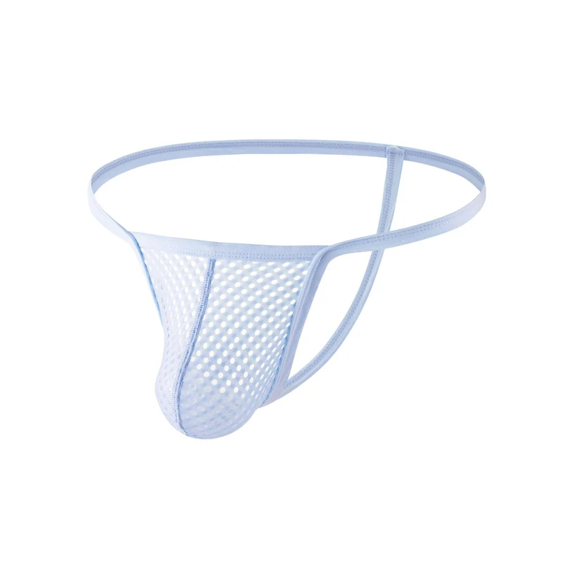 8PCS Gay Men Thongs Summer Breathable Holes Underwear U Convex Thin Low Waist G-String Slip Underpants Calzoncillos Jockstrap