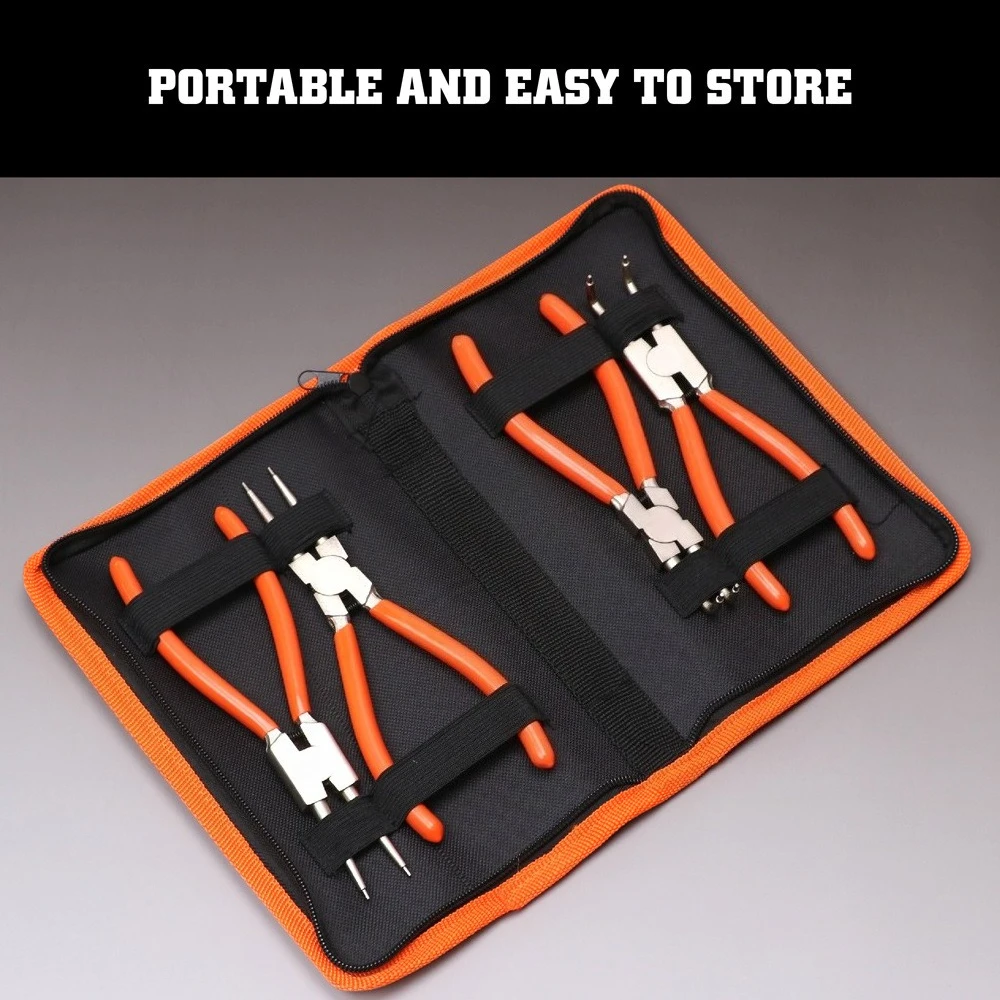 4Pcs Circlip Pliers Set Internal External Straight Bent Retaining Ring Pliers Spring Install Removal Hand Repair Tool