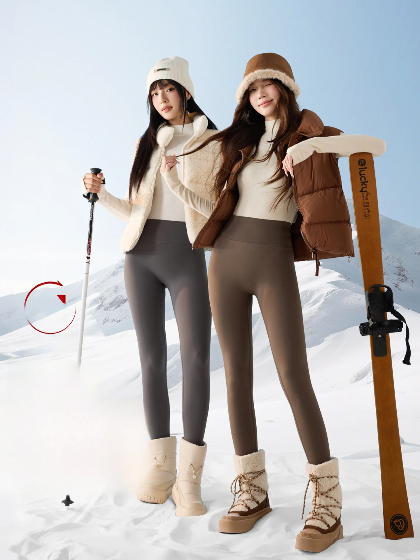 กางเกงโยคะเอวสูงบุซับในสำหรับผู้หญิง เสื้อผ้าสำหรับฤดูใบไม้ร่วงและฤดูหนาว รุ่นใหม่ กระชับสัดส่วน กางเกงซับในลำลอง ไนลอนผสมสแปนเด็กซ์