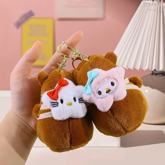 

Cartoon Capybara Plush Keychain Pendant Fashion Backpack Hanging Decoration Cute Stuffed Doll Car Keyring Children Gifts