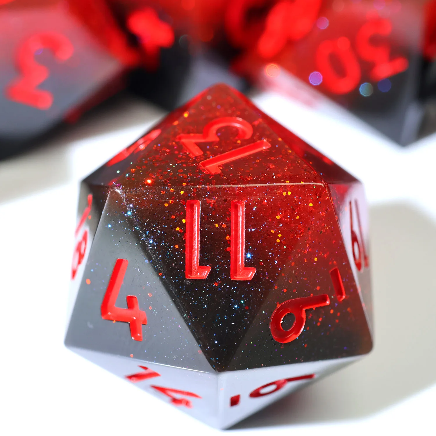 

Handmade Blood Red Resin DND Dice Set: Sharp Edge Polyhedral RPG Dice for Dungeons and Dragons Role Playing Board Games-N19