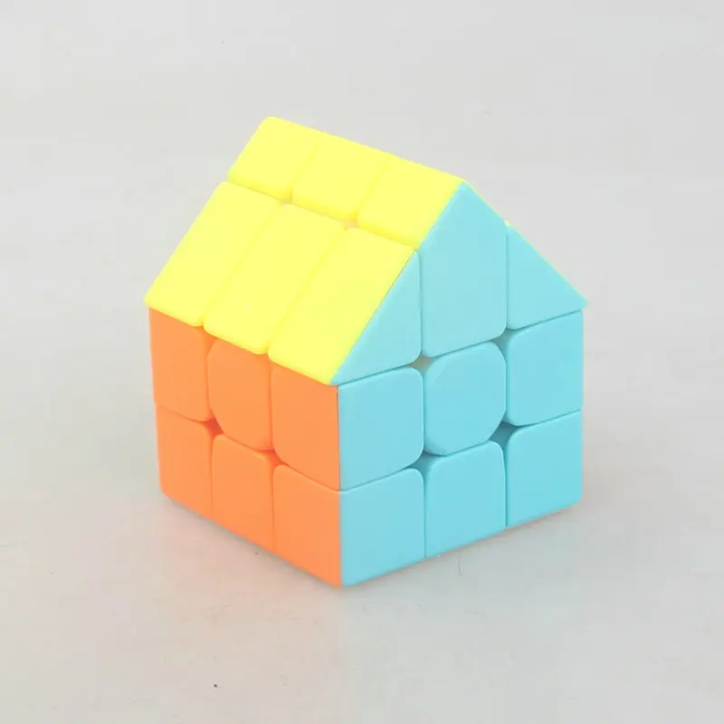 [Wisdom] Kostka 3x3 House Puzzle Żółta Górna Kostka House 3X3 Kolorowa Transformowalna Magiczna Kostka House Edukacyjna Zabawka Antystresowa Prezent