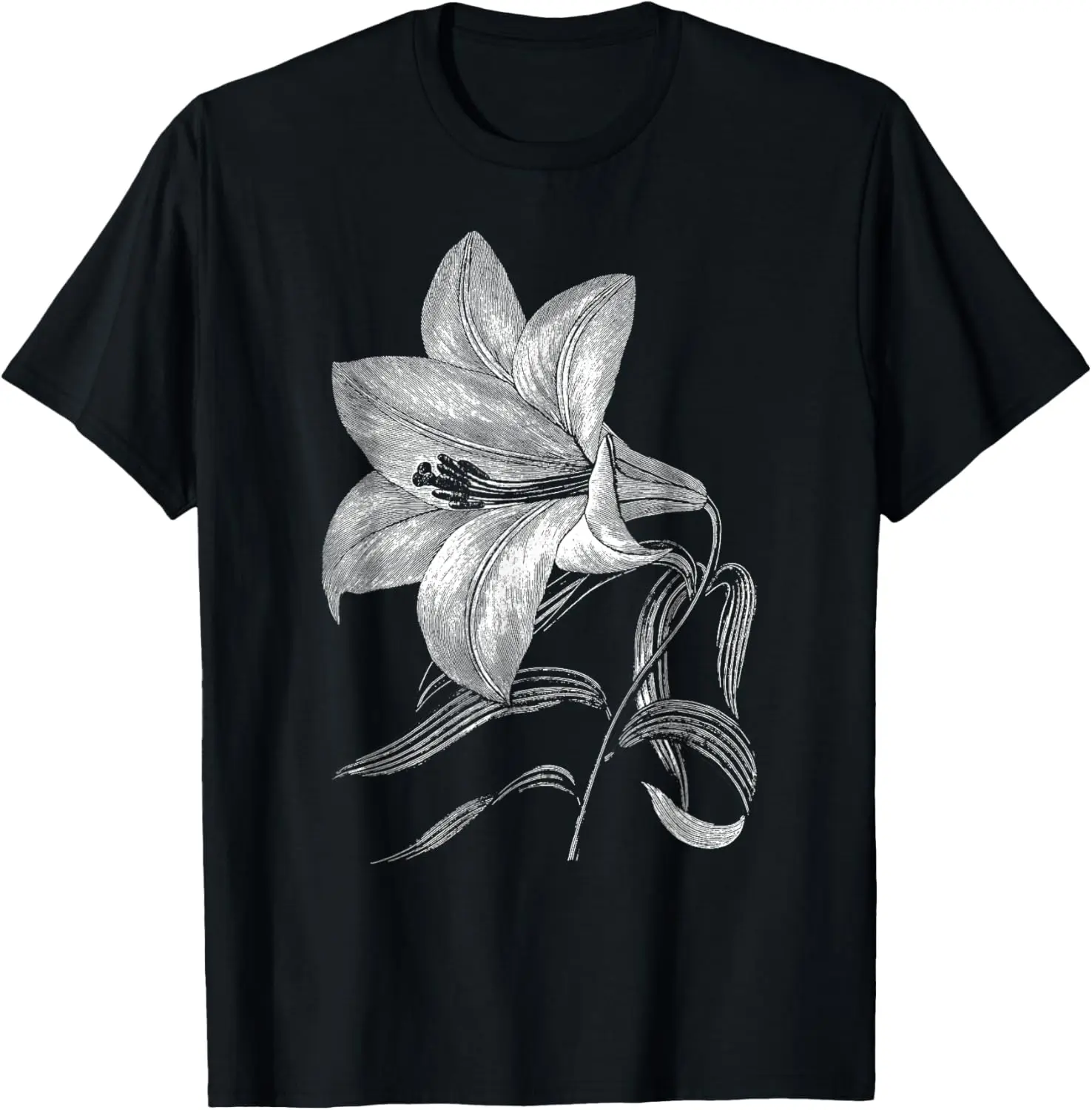 

Lily Flower Retro Vintage Floral Graphic Gift - White Lily T-Shirt