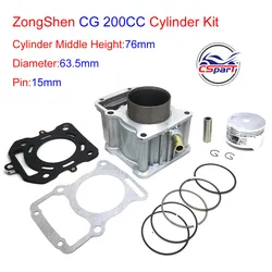 63.5mm Cylinder Piston Ring Gasket Kit Water 200CC Zongshen Shineray Bashan Taotao  Dirt Bike Pit  ATVs Quad