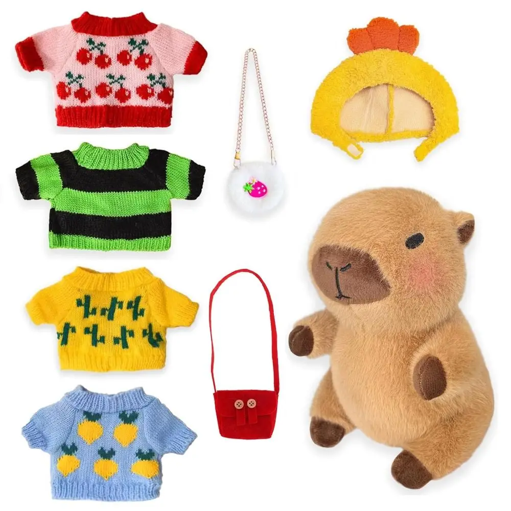 Cute Capybara Doll Clothes Sweater for 23cm Capybara/30cm Doll Cartoon DIY Capybara Plush Doll Accessories for Birthday Gift