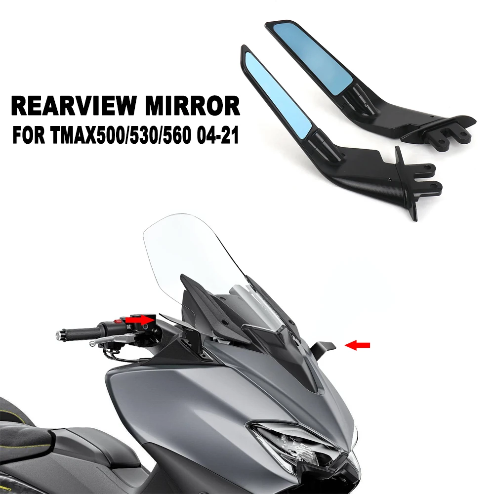 Motorcycle Mirrors Stealth Winglets Mirror Kit Rotatable For YAMAHA T-MAX 560 2020 2021 TMAX 500 2004-2012 T-MAX530 2012-2019