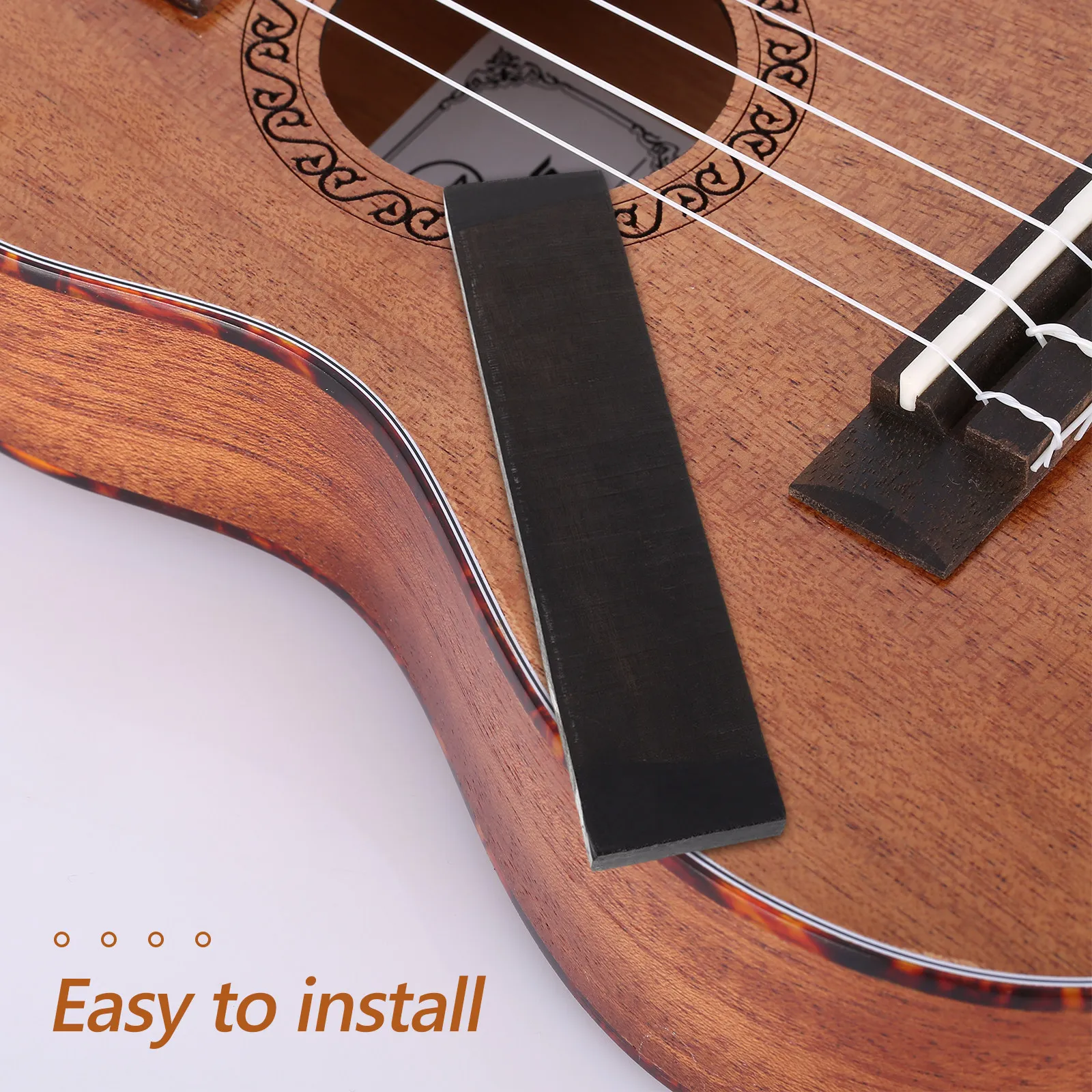 Raw Ebony Wood Guitar Bridge Blanks Black Hardwood for Acoustic Guitar DIY Projects Replacement Bridge Saddle Parts