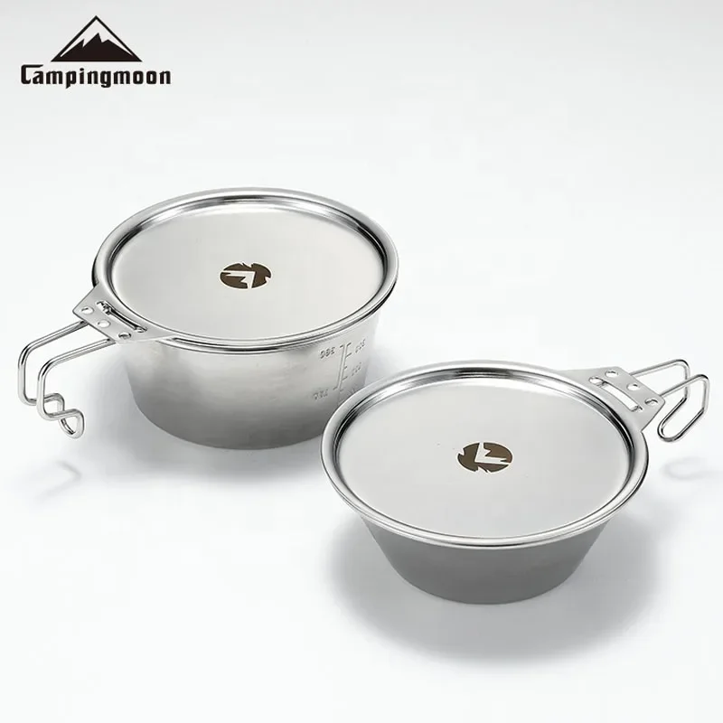 CAMPINGMOON 13*14*2 cm Stainless Steel Hiking Travelling Outdoor Carrying Bowl Cover