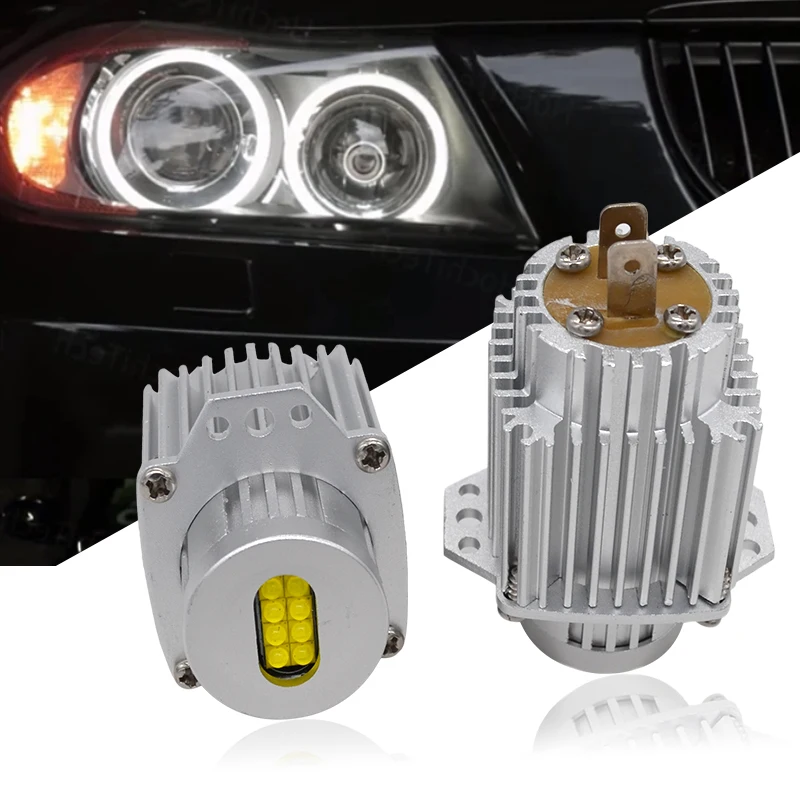

2x80W CANBUS LED Angel Eye Bulb Marker Lights Bulbs Error Free White for BMW E90 E91 Pre LCI 3 Series 325i 328i 335i 2006-2008