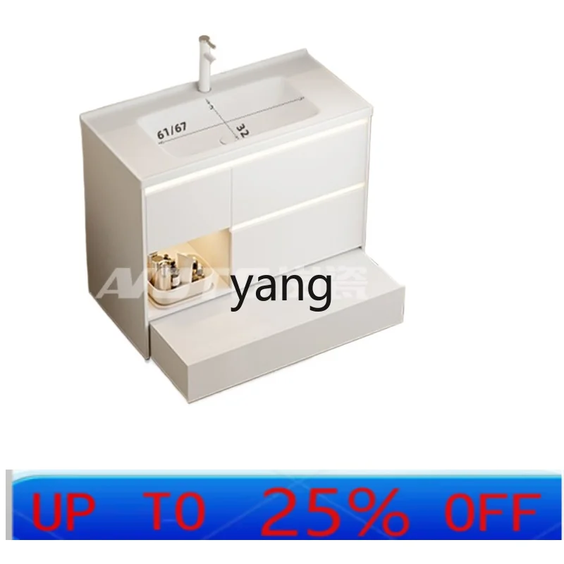 LH parent-child bathroom cabinet combination solid wood integrated ceramic basin bathroom washstand