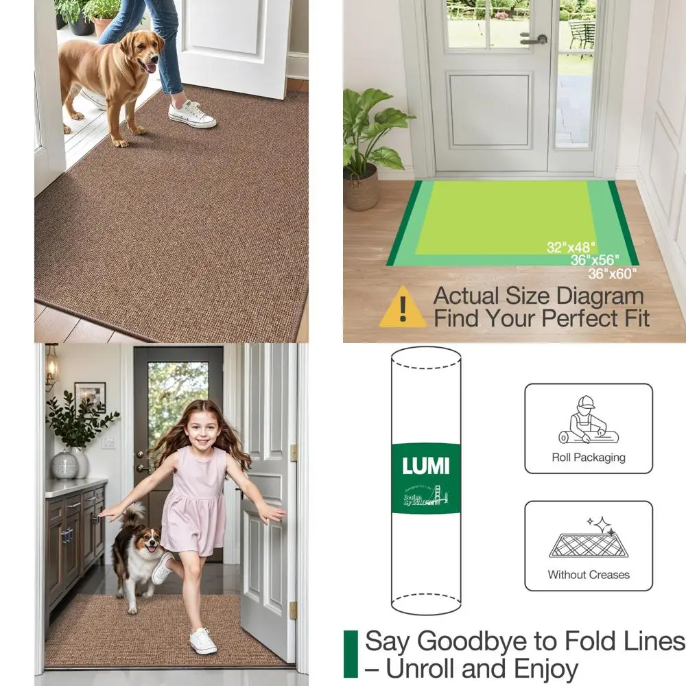 

Ultra Thin 36"x56" Non-Slip Indoor Door Mat for Home Entrance, Absorbent and Stain-Resistant Welcome Mat