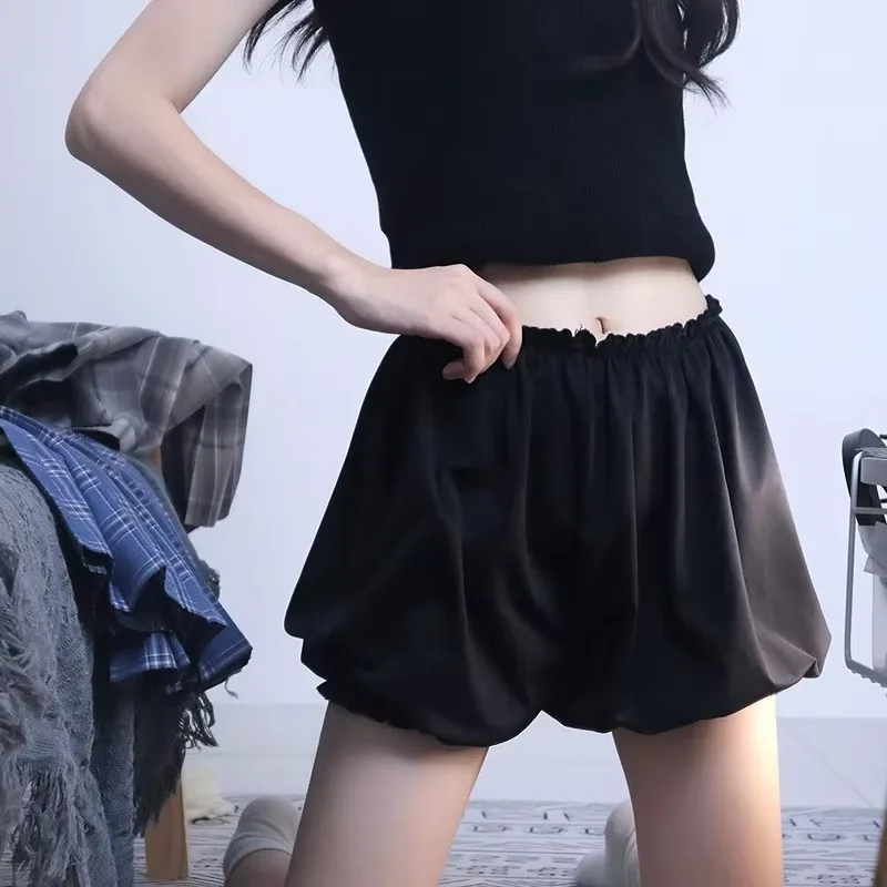 Anti Exposure Safety Short Pants Women Expertly Crafted for Skirt Loose Pumpkin Pant JK Lolita Girls Cute White Bud Short Pants view 5