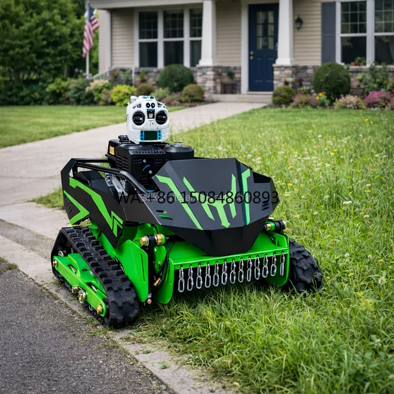 Rough Terrain Efficient Brush Cutting Flail Mower Robot Self-propelled Lawn Mower Remote Control Lawn Mower