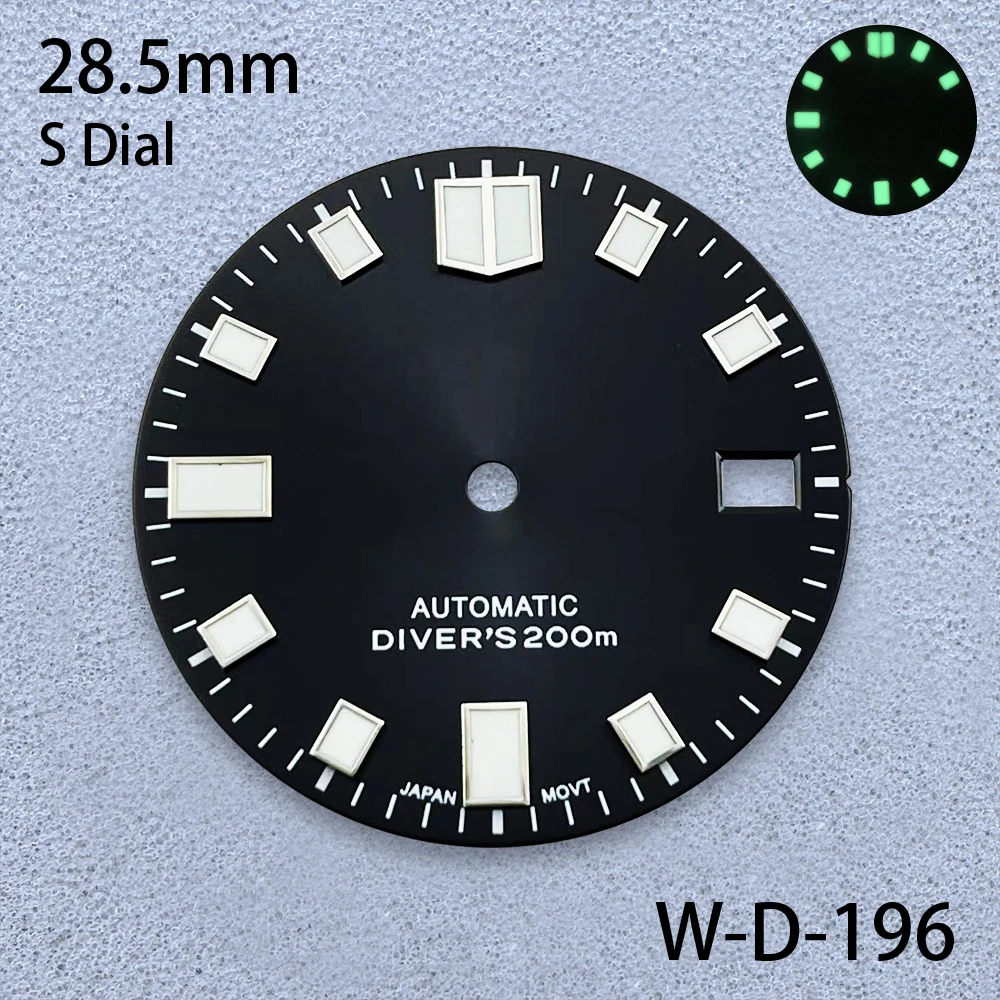 28.5mm Sunray S Dial For NH35/NH36/4R/7S Automatic Movement Green Luminous Diving High-Quality Watch Modification Accessories