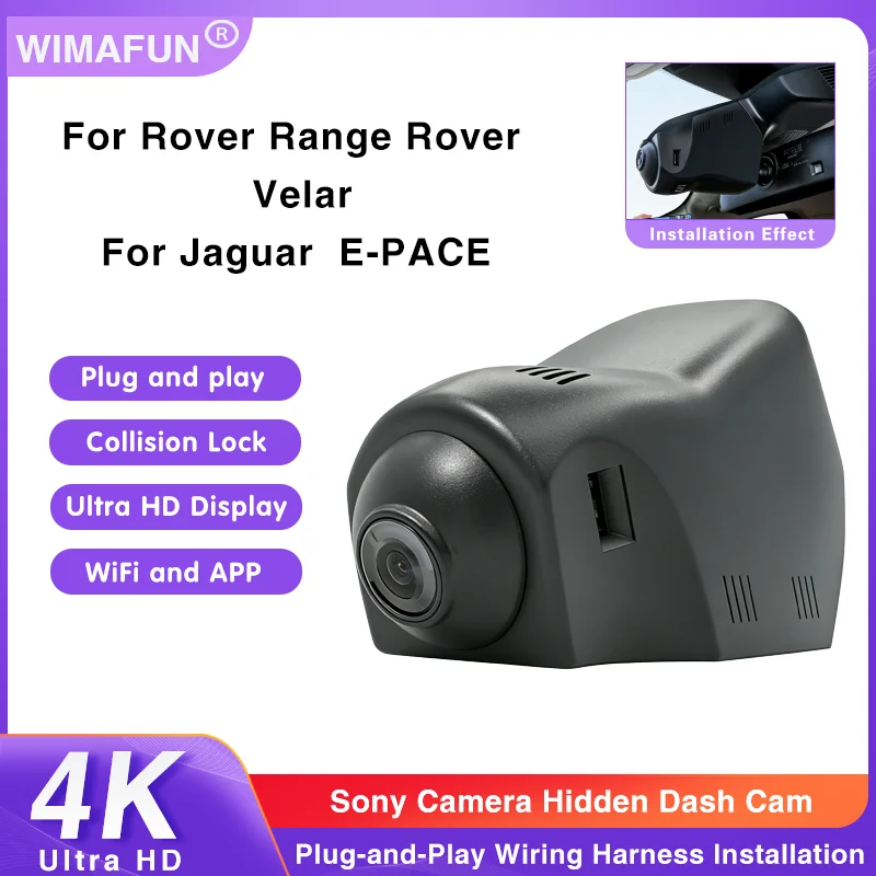 for Range Rover Velar 2017-2020 Jaguar E-TYPE 2021 Sony Camera WiFi Plug And Play Vehicle Recording 4K Ultra HD Dash Cam