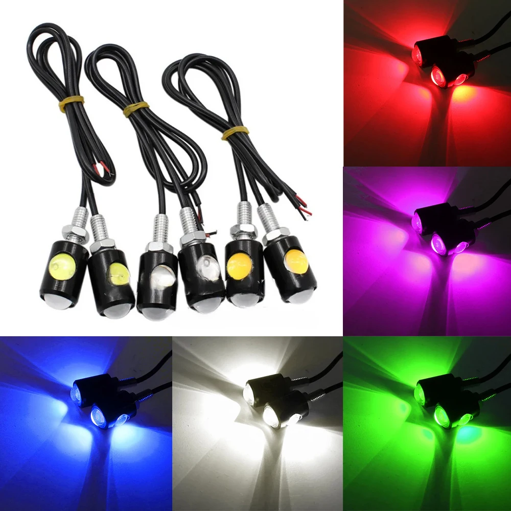 유니버설 오토바이 LED 이글 아이 모양 미니 번호판등 방향지시등 테일 후미등 브레이크 안개등 전구