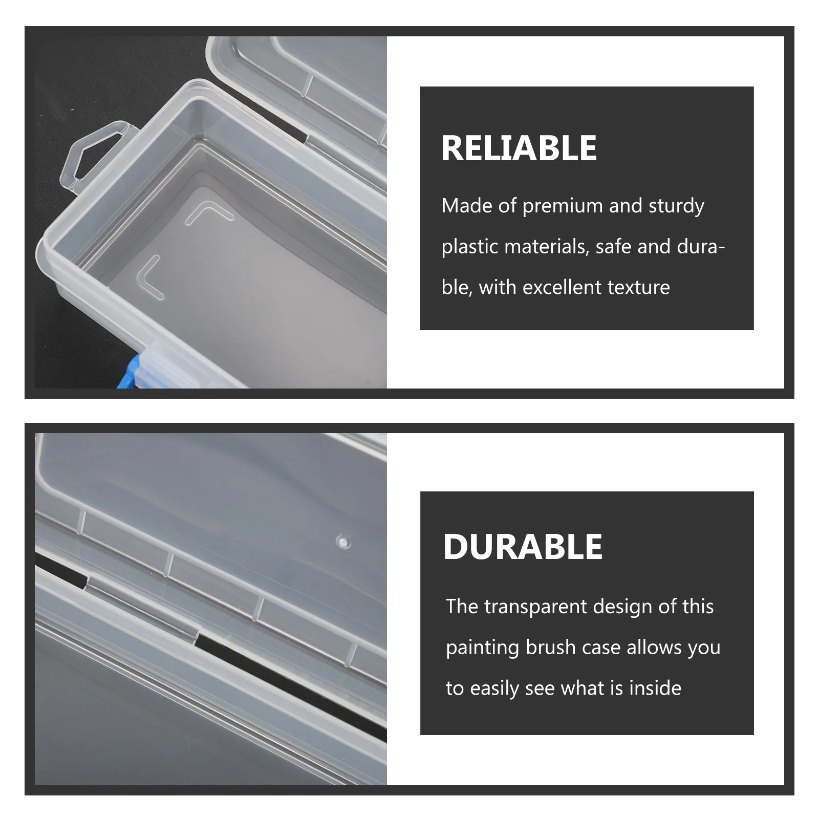

8 Pcs Gouchalk Brush Box Boxing Water Pen Watercolor Clear Plastic Paint Case Container Storage Holder