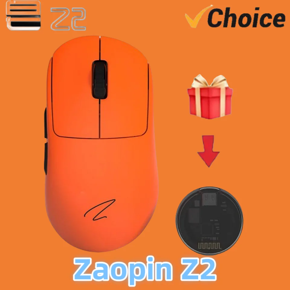 

Zaopin Z2 Wireless Mouse 4K PAW3395 Sensor Nordic 52840 Three Mode Lightweight Low Delay Ergonomics Gaming Mouse FPS Gamer Gifts