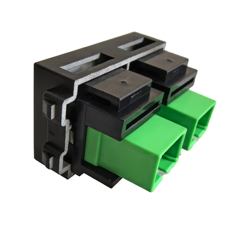 Dual SC APC UPC Optic Fiber Module Component Single Mode SC-SC Female Jack Keystone Slot Connector In Black For LAN Network