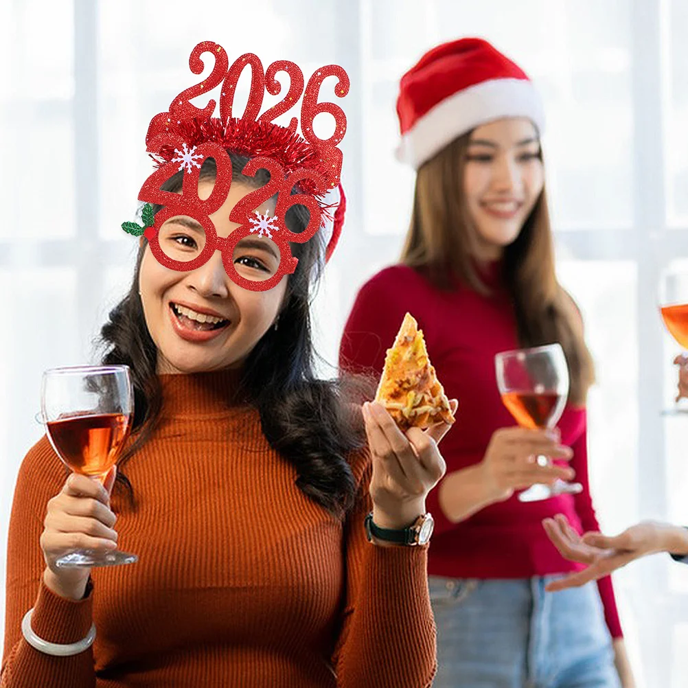

4Pcs New Year Headpiece Festive Glitter Headband Holiday Party Decoration 2026 Event Photo Props Cheerful Celebration Accessory