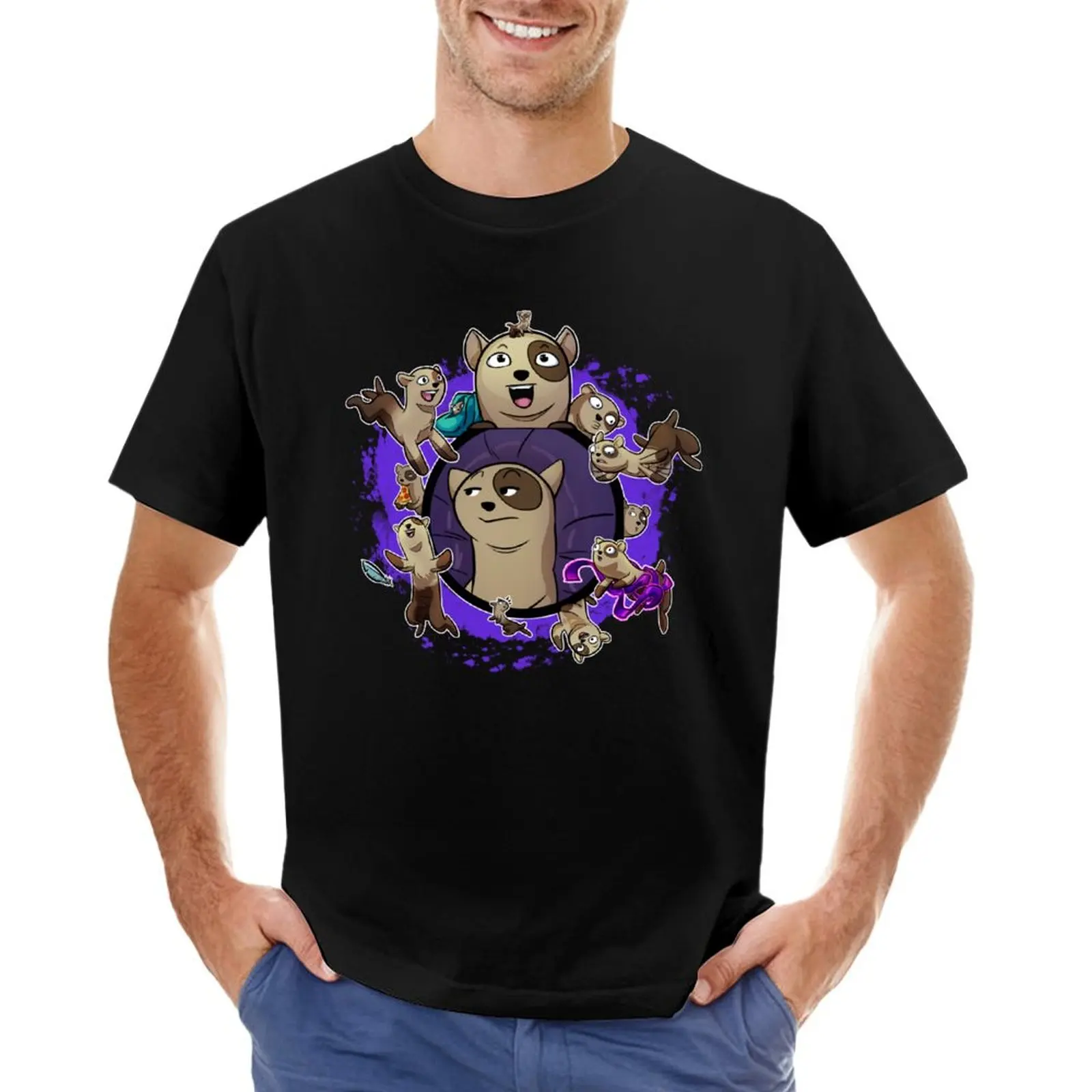 Domino the Ferret T-Shirt plus sizes quick drying rapper graphic tees Blouse sweat shirts, men