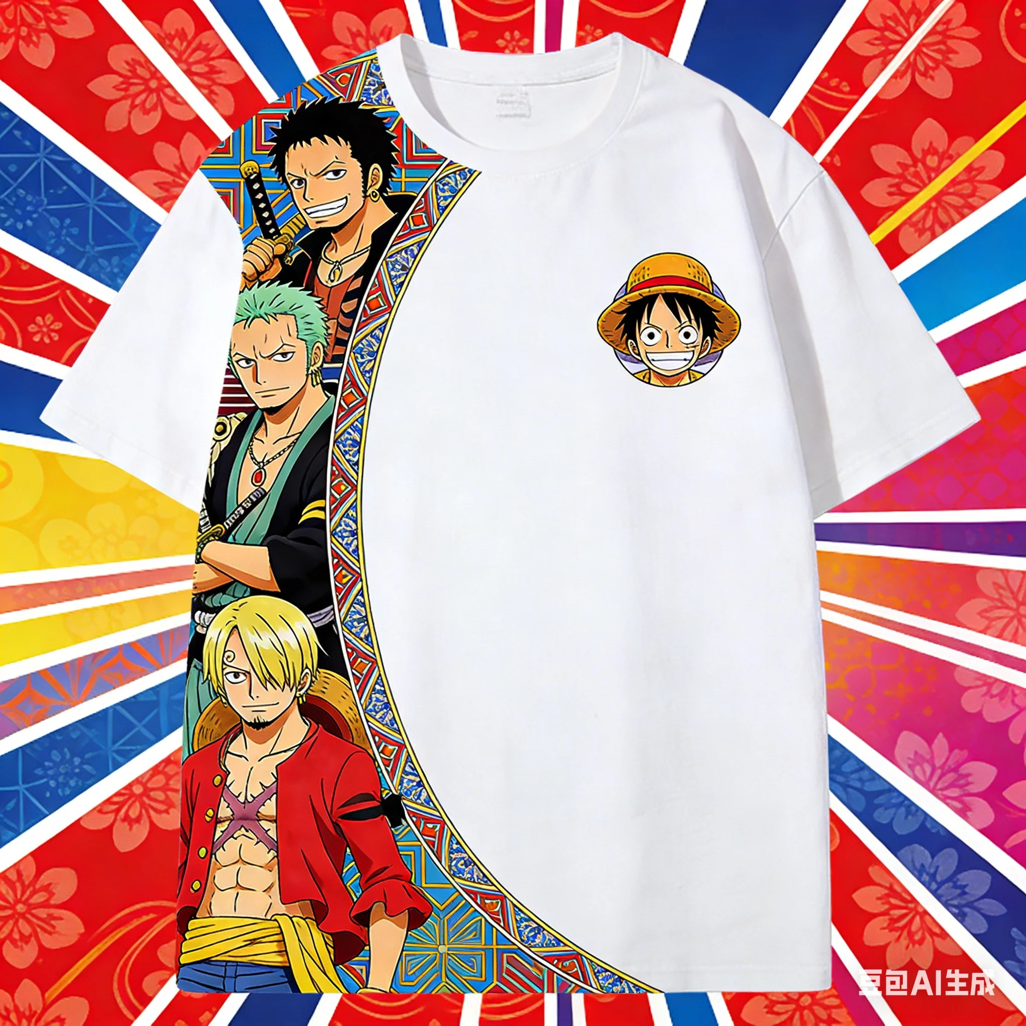 

Футболка с принтом One Piece Straw Hat Crew Streetwear Collaboration, летняя повседневная футболка с коротким рукавом