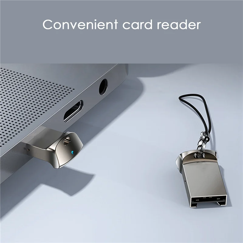 2X Mini TF Card Reader USB Computer Card Reader TF Card Memory Reader Adapter With LED Indicator For Computer Car Audio