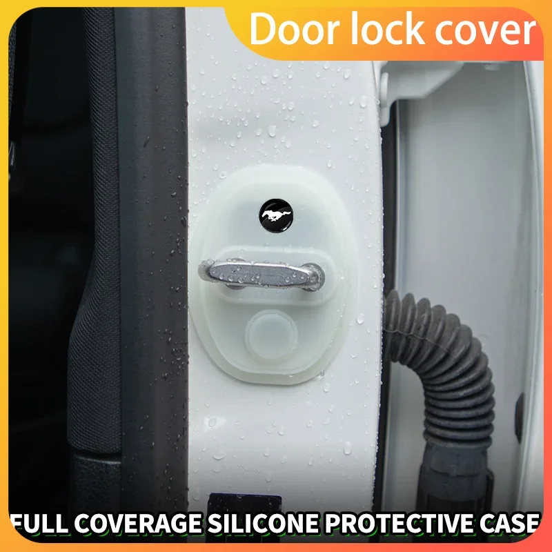 

4PCS Car Door Lock Cover Case Accessories For Ford Mustang Universal Big Size Mustang Shelby GT Car Convertible V Mach 500 350