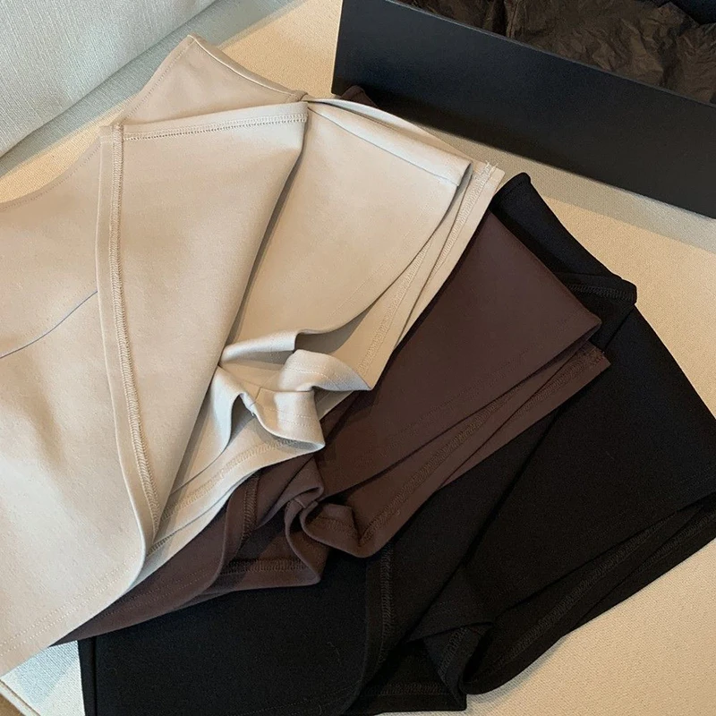 Gidyq Women Sexy Mini Skirts Summer Korean Fashion Female Slim Slit Skirts Y2K Casual All Match Student A Line Skirt New
