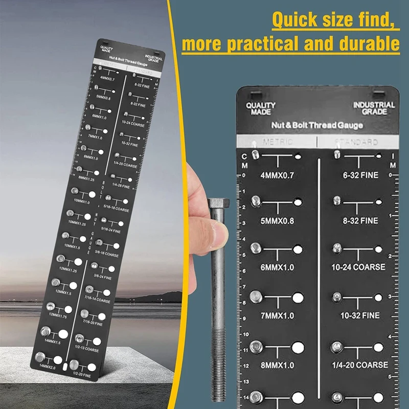 28 Size Nut And Bolt Thread Checker, Bolt Size And Thread Gauge, Bolt And Nut Identifier Gauge, Bolt Gauge