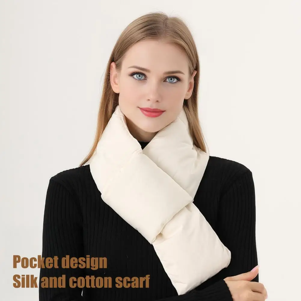 High-density Windproof Scarf High-density Windproof Women's Down Scarf for Winter Outdoor Use Thickened Solid Color for Warmth