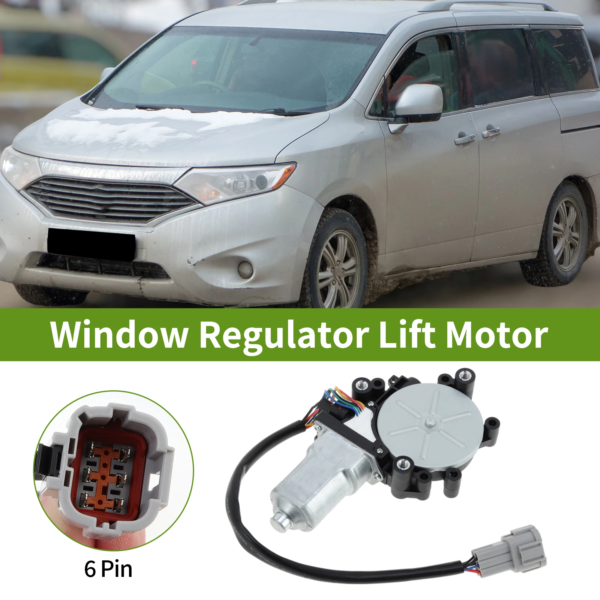 UXCELL Front Right  Side Power Window Regulator Lift Motor for Nissan Quest 04-09 MPV 3.5L V6 No.742556 Window Lift Motor