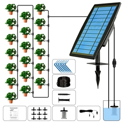 Solar Powered Pump System for Agriculture Drip Irrigation Kit Automatic Easy DIY Watering Supported Pots Plants Timing Modes