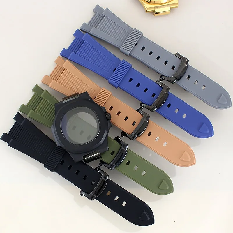 نوتيلوس موديل 316L حزام مطاطي من الفولاذ المقاوم للصدأ لساعة NH35 معدلة لحركة NH36/34/38